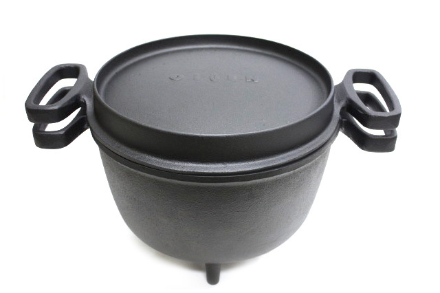 ★未使用品★南部鉄　ダッチオーブン 天火　両手鍋26cm F-358 アウトドア用品 ダッチオーブン天火 両手 22cm